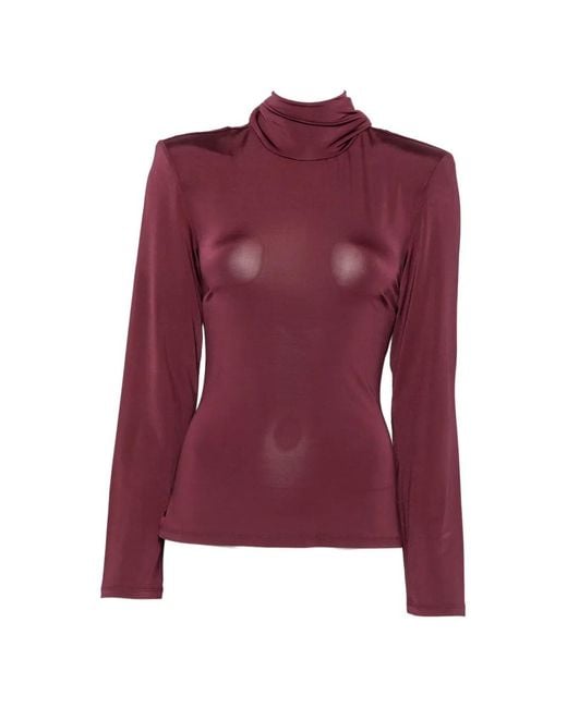 ROTATE BIRGER CHRISTENSEN Purple Long-Sleeve Scarf Top