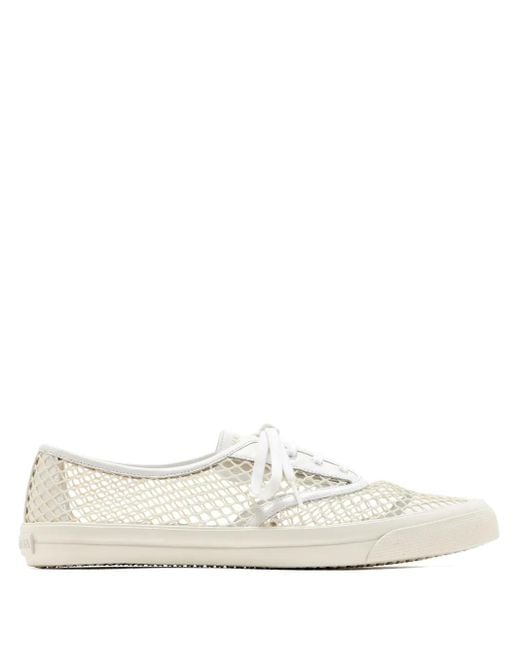 Aquazzura White Mesh-Panel Sneakers