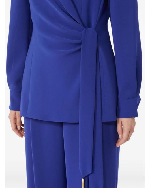Max Mara Blue Skipper Tie-Detail Jacket