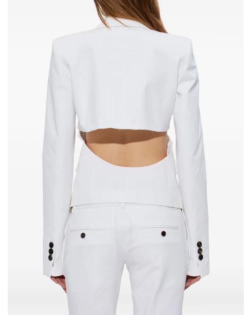 DSquared² White Single-Breasted Blazer