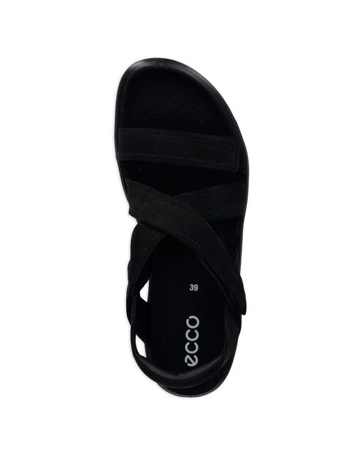 Ecco Black Crossover Touch-Strap Sandals