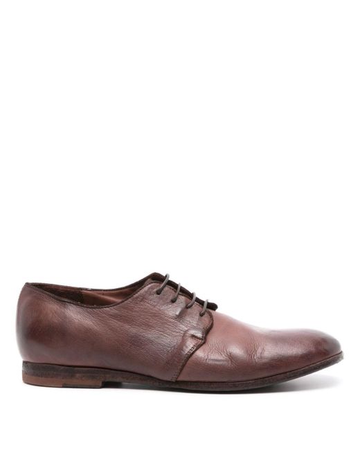 Moma Brown Leather Derby Shoes for men