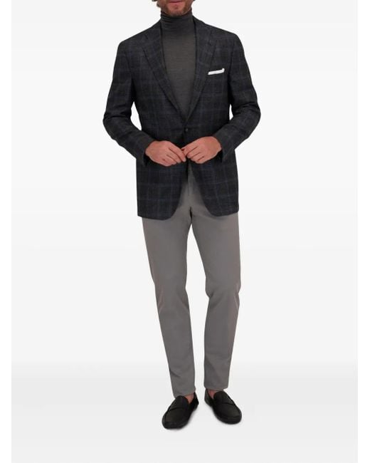 Fedeli Gray Turtleneck Wool Sweater for men