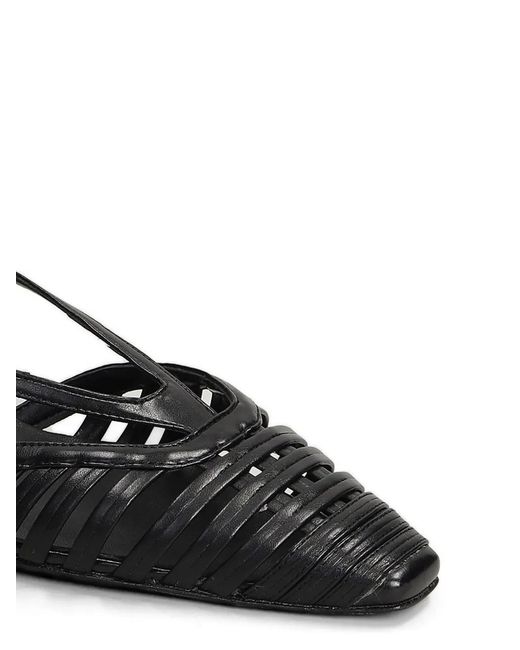 BIANCADI Black Caged Slingback Pumps