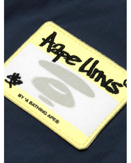 Aape By A Bathing Ape Blue Aapeunvs Logo-Patch Track Jacket for men