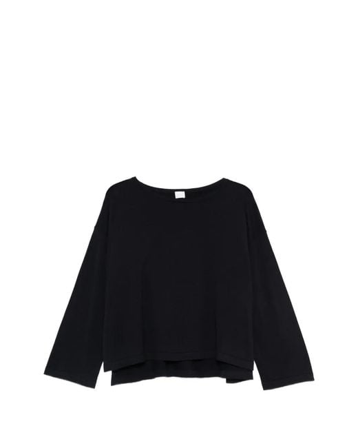 C.T.Plage Black Boat-Neck Sweater