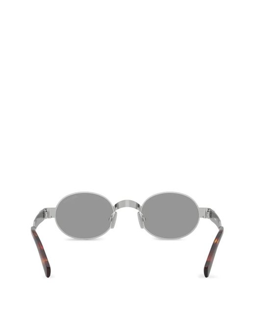 Miu Miu Metallic Oval-Frame Sunglasses