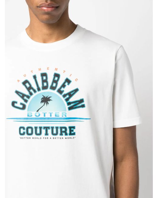 BOTTER Blue Printed Organic Cotton T-Shirt for men