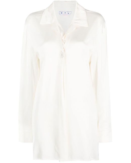 Off-White c/o Virgil Abloh White Satin Long-sleeve Shirt