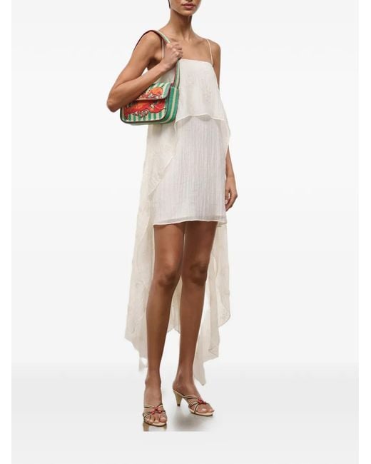 Staud White Tommy Beaded Shoulder Bag