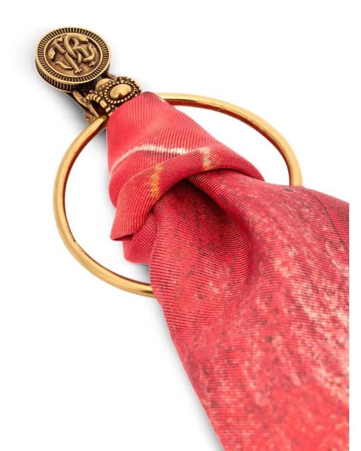 Roberto Cavalli Red Logo-Engraved Earrings