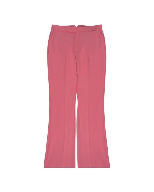 OSCAR THE COLLECTION Pink Pressed-Crease Flared Trousers