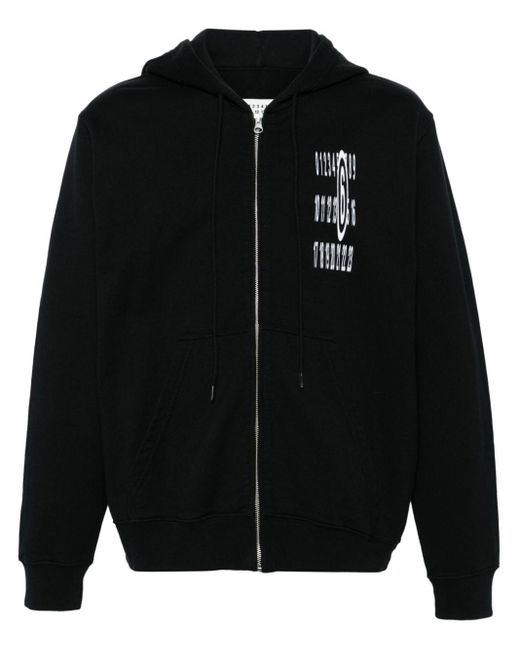 MM6 by Maison Martin Margiela Black Numbers-print Cotton Hoodie for men
