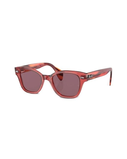 Ray-Ban Pink Tortoiseshell-Effect Square-Frame Sunglasses
