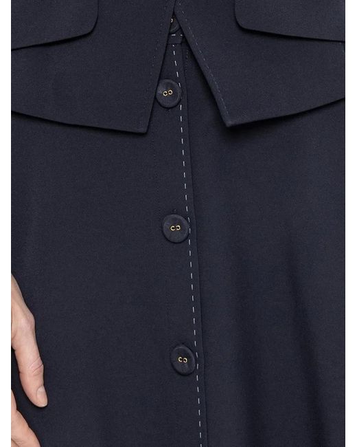 Nissa Blue Button Midi Skirt