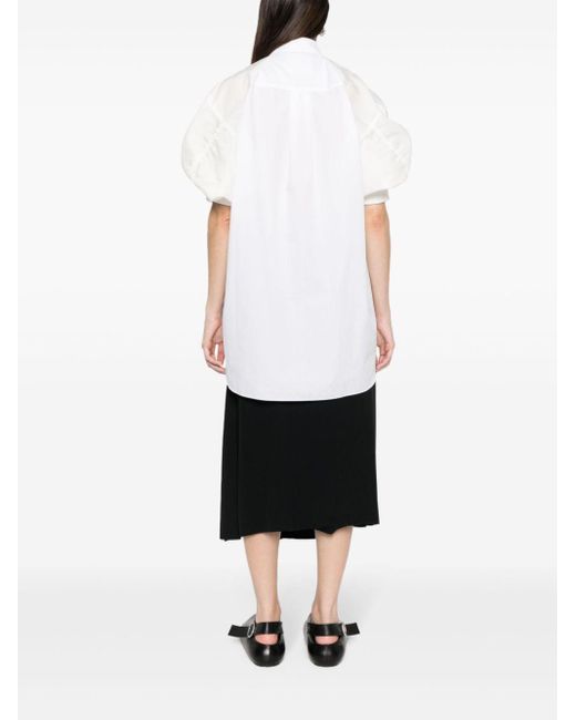 Vestido corto de manga farol Sacai de color White
