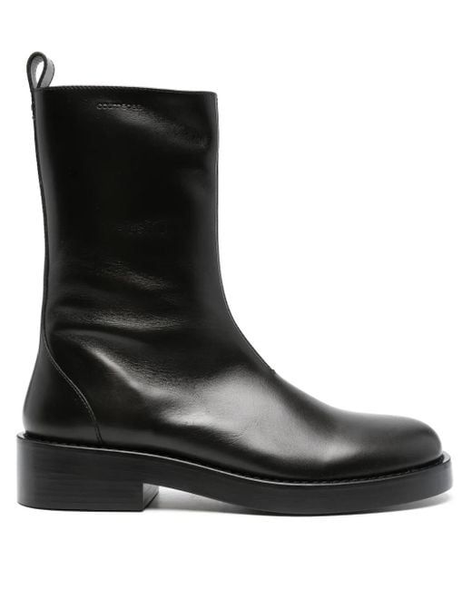 Courreges Black Stretch Leather Boots for men