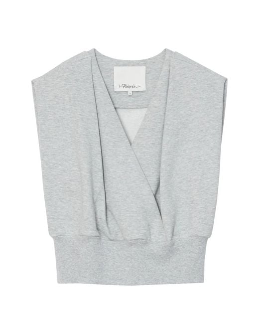 3.1 Phillip Lim Gray V-Neck Sleeveless Top