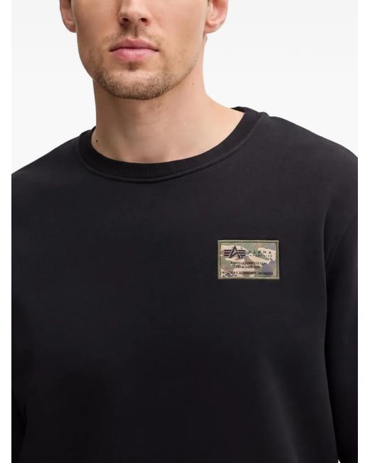 Alpha Industries Blue Camouflage-Patch Sweatshirt for men