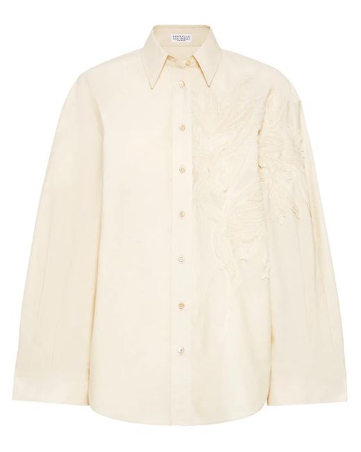 Brunello Cucinelli Flora アップリケ シャツ Natural