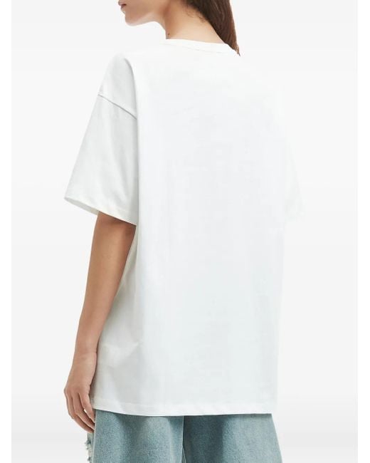 Mini Cream White Panda Mini Graphic-Print T-Shirt