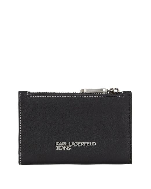 Karl Lagerfeld Black Logo-Lettering Wallet