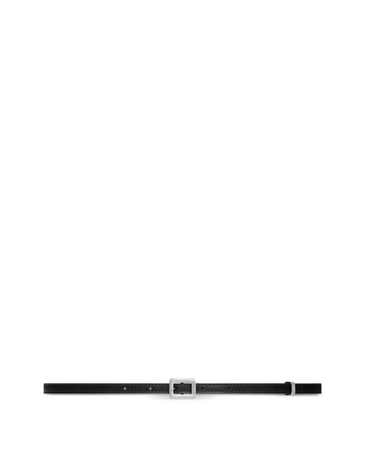 Courreges White Buckled Leather Belt