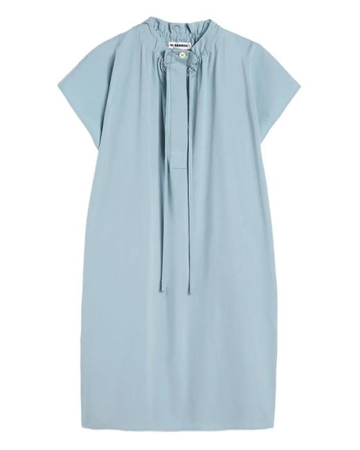 Jil Sander Blue Cotton Poplin Dress
