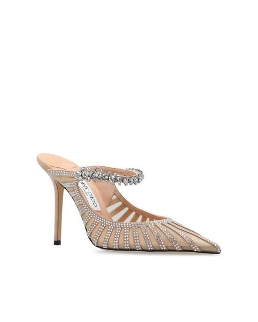 Jimmy Choo White 100Mm Bing Crystal-Embellished Mules