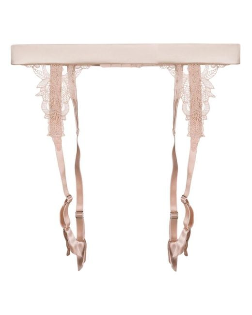 Fleur Of England White Dahlia Suspender Belt