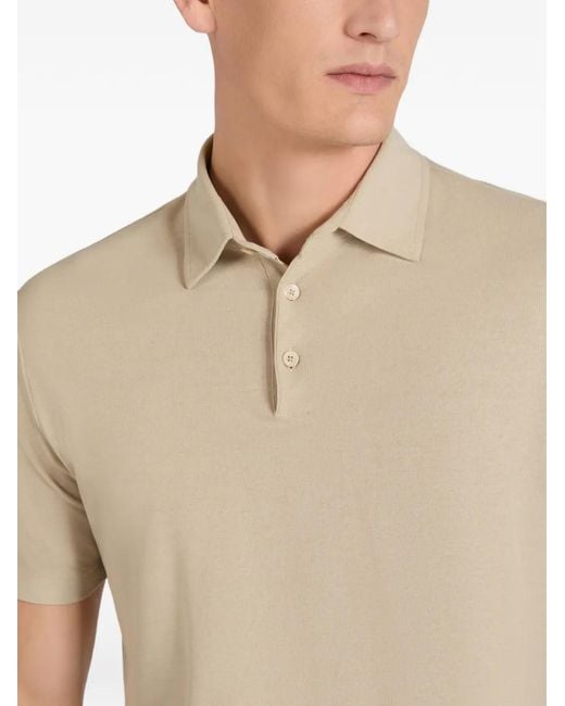 Slowear Natural Buttoned Polo Shirt for men
