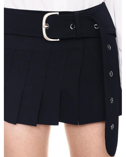 Off-White c/o Virgil Abloh Blue Off- Belted Pleated Miniskirt