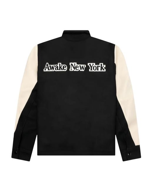 AWAKE NY Black Panelled Bomber Jacket for men