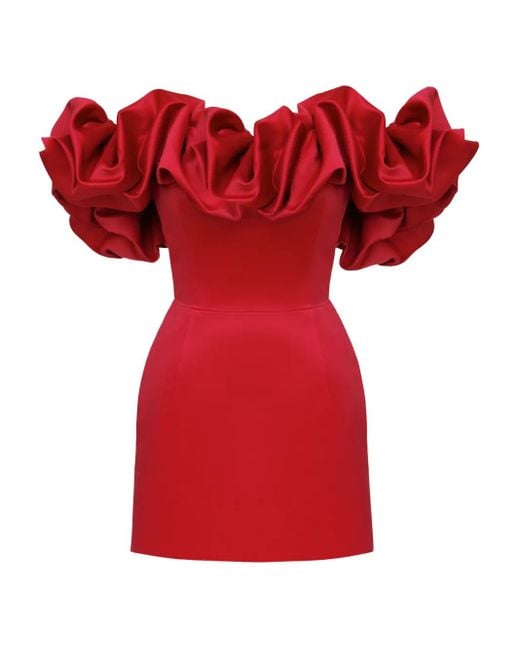 POST MERIDIEM Meringue ミニドレス Red