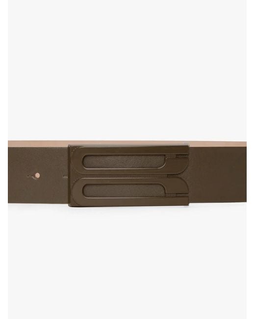 Victoria Beckham White Logo-Buckle Leather Belt