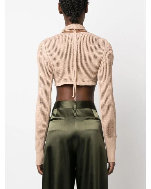 Top Corto Con Scollo All'Americana di ANDREADAMO in Natural