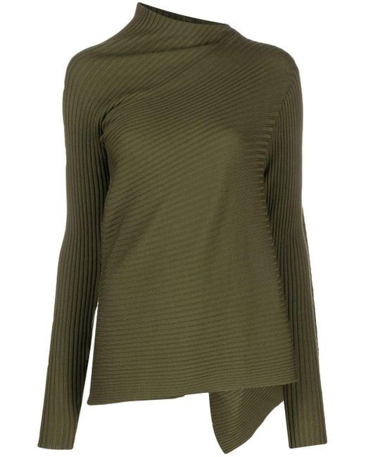 Marques'Almeida Green Drapierter Pullover aus Merinowolle