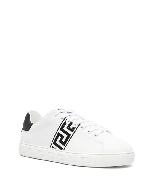 Versace Greca Sneaker Aus Besticktem Nylon in White für Herren