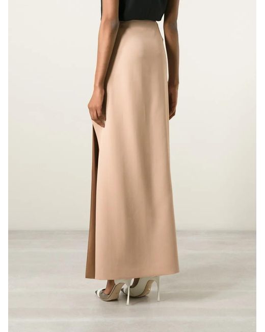 Lanvin Maxi-Rok Met Zijsplit in het Natural