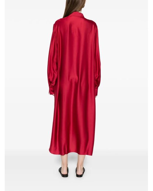 Silkylicious Red Nigora Shirt Dress