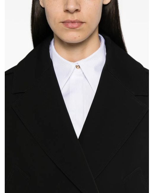 Elisabetta Franchi Black Double-Breasted Coat