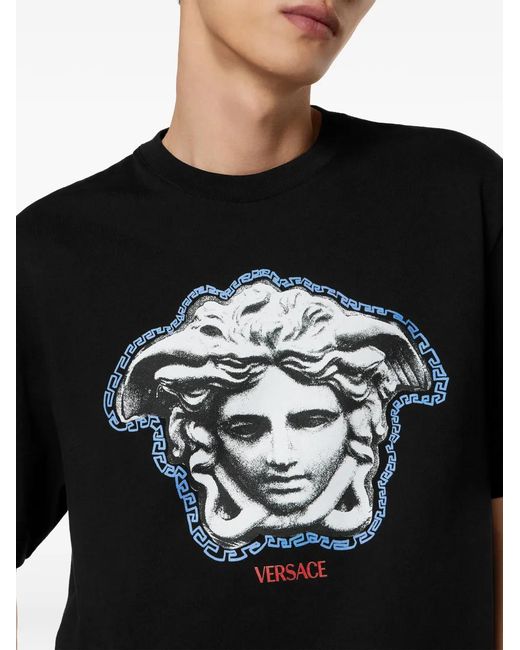 Versace T-Shirt mit Medusa-Print in Black für Herren