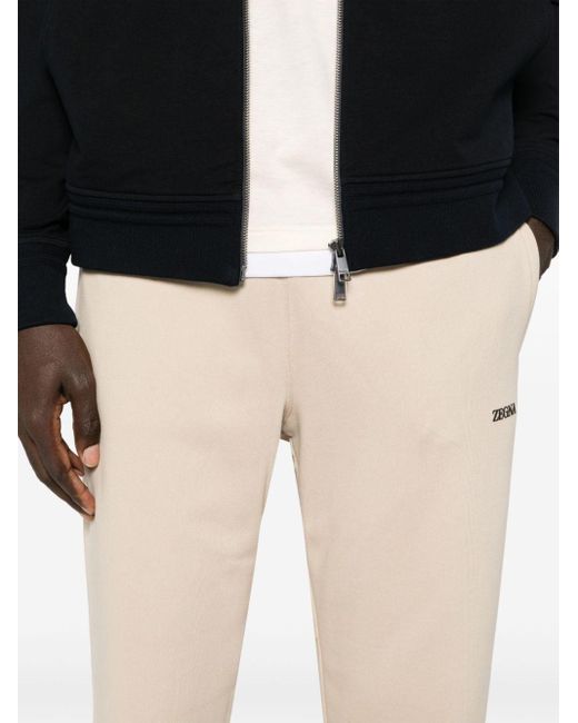 Zegna Natural Mid-rise Cotton Track Trousers for men
