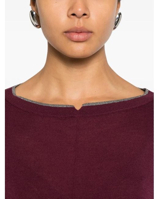Gran Sasso Purple Contrasting-Trim Top