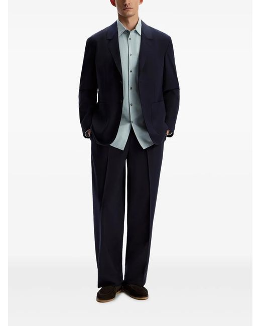 12 STOREEZ Blue Wool-Blend Blazer for men