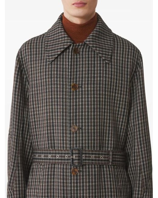 Lanvin Mantel Mit Gürtel in Gray für Herren