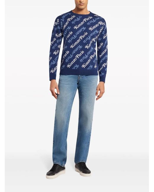 KENZO Blue Monogram Sweater for men