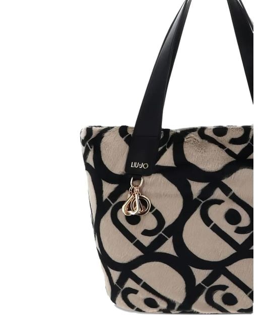 Liu Jo Black Logo-Print Shoulder Bag