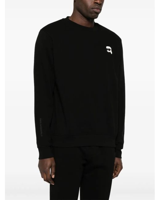 Karl Lagerfeld Black Karl Ikon-Patch Sweatshirt for men
