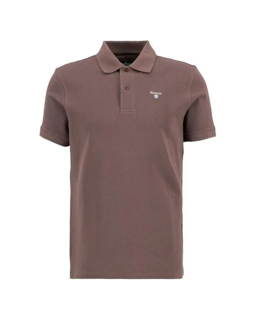 Barbour Brown Sports Short-Sleeved Polo Shirt for men